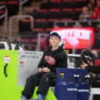 GVSU representative on the zamboni ride